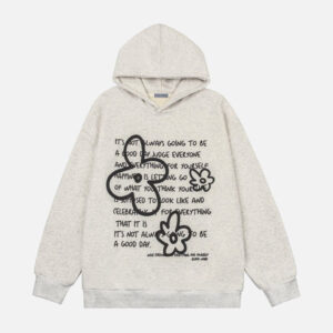 Aelfric Eden Flower Letter Print Hoodie