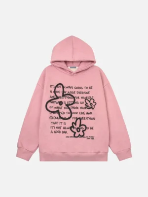 Aelfric Eden Flower Letter Print Hoodie