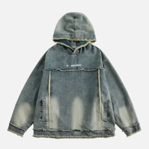 Aelfric Eden Fringe Denim Washed Hoodie