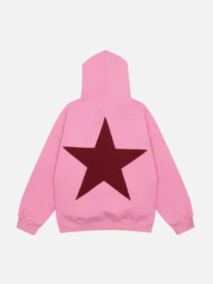 Aelfric Eden Star Print Pink Hoodie